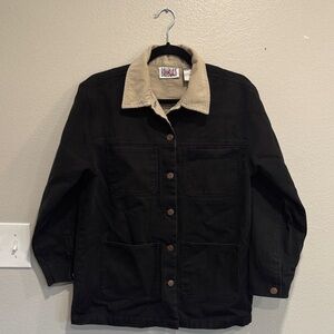 Vintage Bill Blass Black Shacket with Corduroy Collar